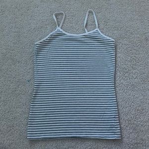 Gray and white striped tank top